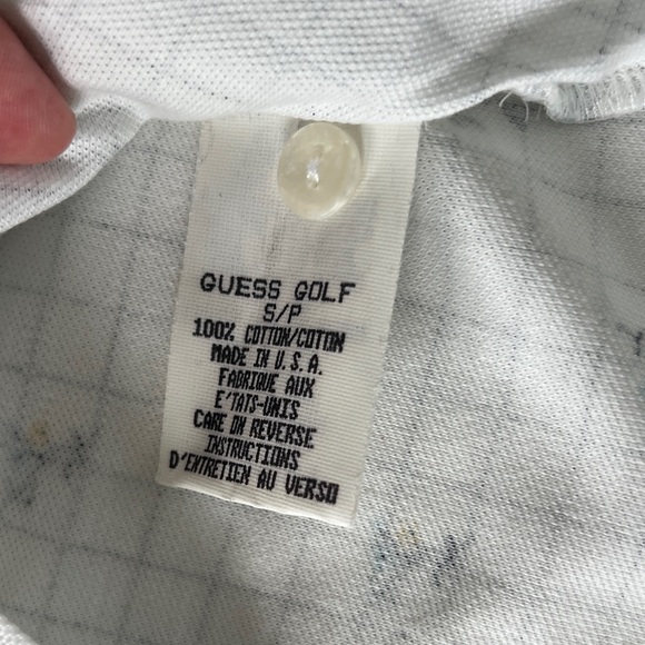 Guess Golf ⛳️ White Knit Collar + Blue and Yellow Floral Pattern Sz S Like NEW - Picture 4 of 7